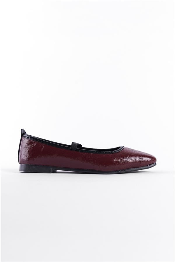 Capone Braki Women Patent Burgundy Ballerina image 2