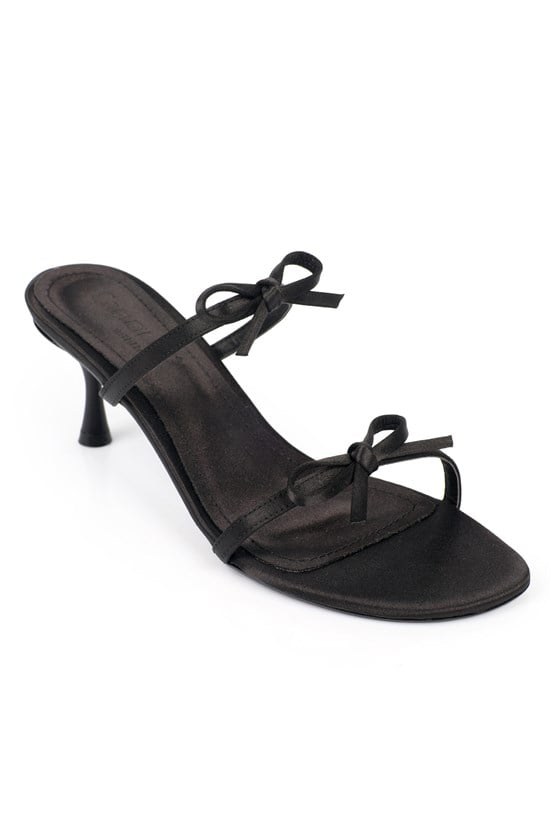 Capone Outfitters T107 Women Satin Black Sandal