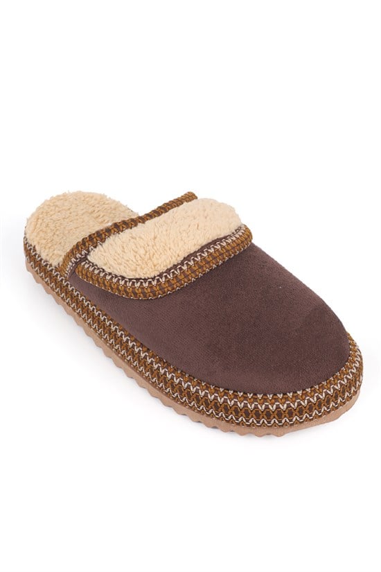 Capone Outfitters Women Brown Plush Wool Lined Indoor Slippers