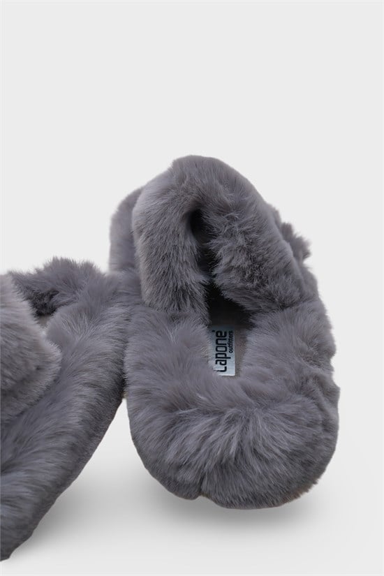 Capone Outfitters Women Grey Plush Wool Lined Indoor Slippers image 5