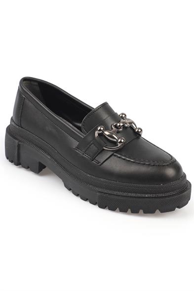Capone Oval Toe Metal Bouckle Track Sole Woman Loafer image 5