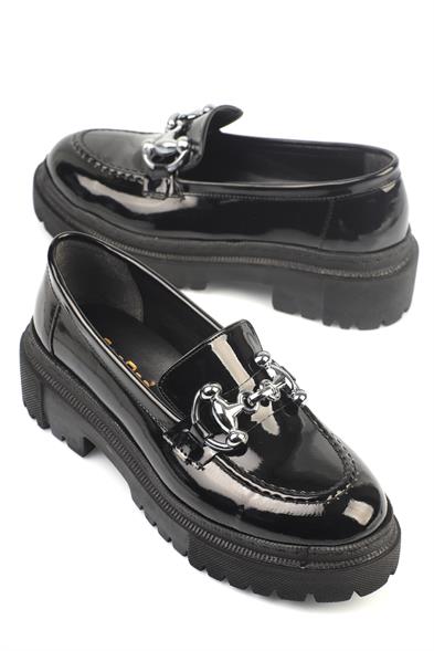Capone Oval Toe Metal Bouckle Track Sole Woman Loafer image 2