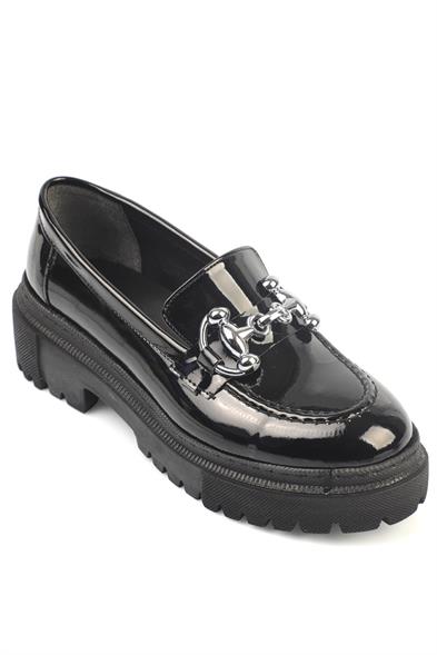 Capone Oval Toe Metal Bouckle Track Sole Woman Loafer image 4
