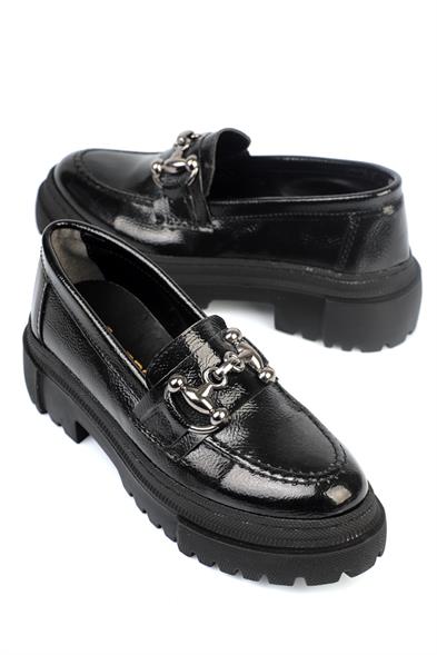 Capone Oval Toe Metal Bouckle Track Sole Woman Loafer image 2