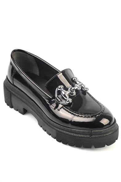 Capone Oval Toe Metal Bouckle Track Sole Woman Loafer image 1