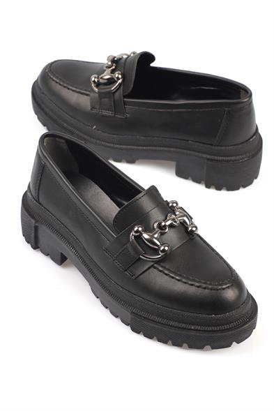 Capone Oval Toe Metal Bouckle Track Sole Woman Loafer image 3