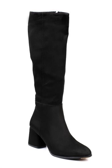 Capone Oval Toe Side Zipper Heeled Suede Woman Boots image 3