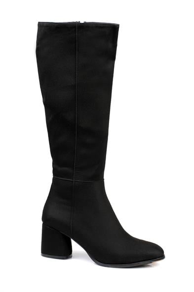 Capone Oval Toe Side Zipper Heeled Suede Woman Boots image 4