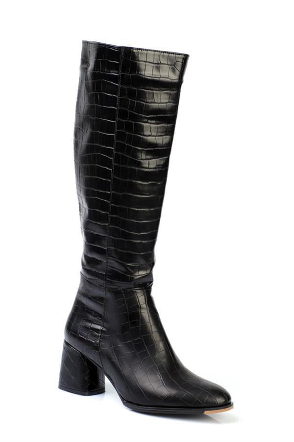 Capone Oval Toe Side Zipper Heeled Woman Boots