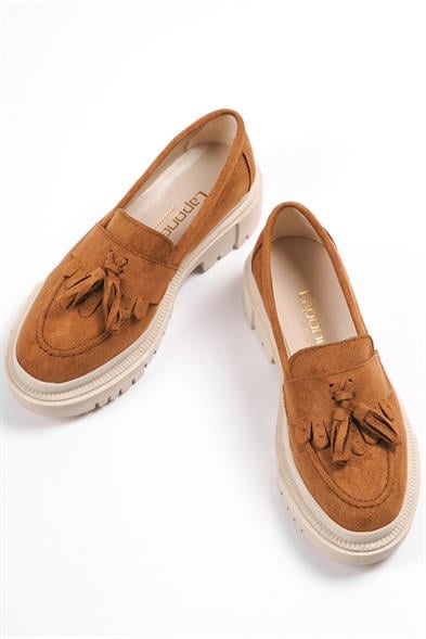 Capone Oval Toe Tassel Track Sole Suede Woman Loafer image 6