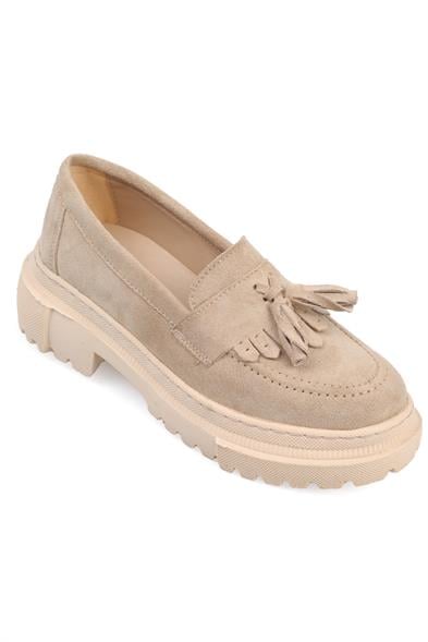 Capone Oval Toe Tassel Track Sole Suede Woman Loafer image 4