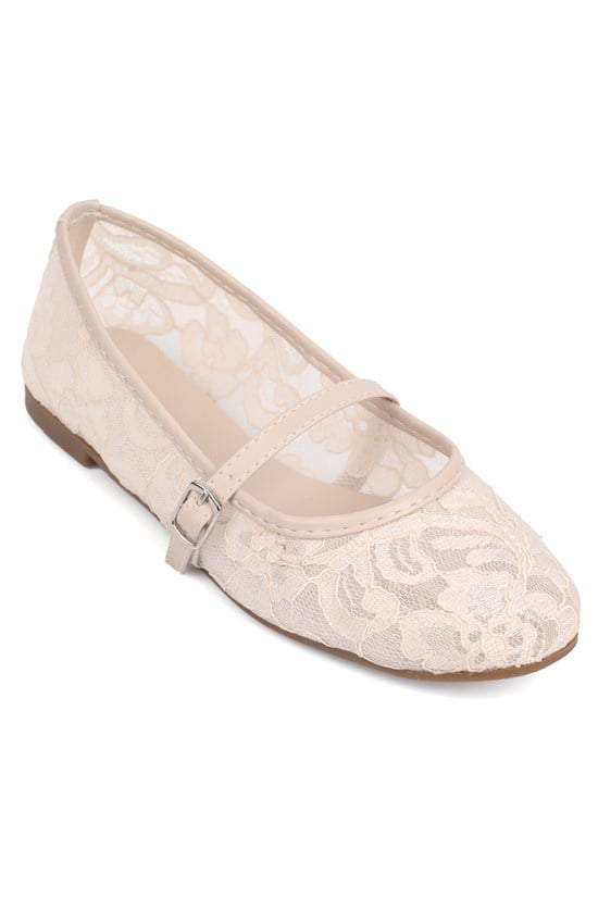 Capone Pennie Lace Mesh Embroidered Women  Ballet Flat