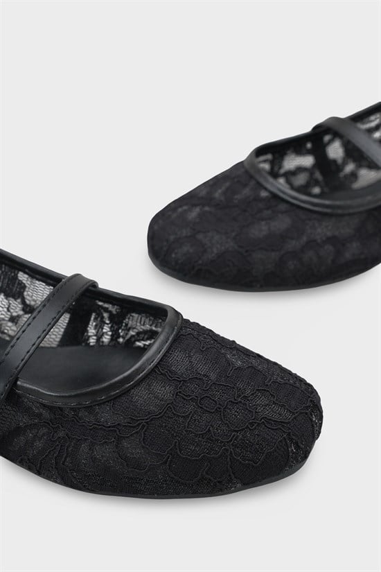 Capone Pennie Lace Mesh Embroidered Women  Ballet Flat image 5