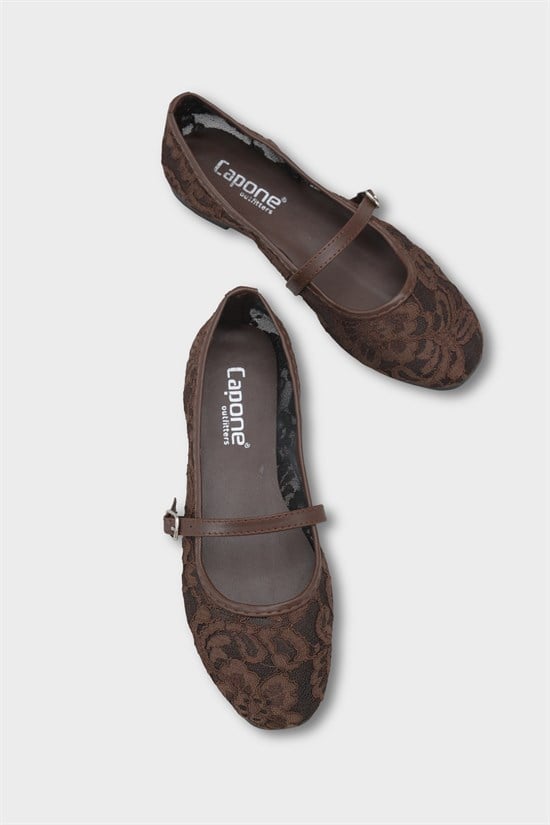 Capone Pennie Lace Mesh Embroidered Women  Ballet Flat image 4