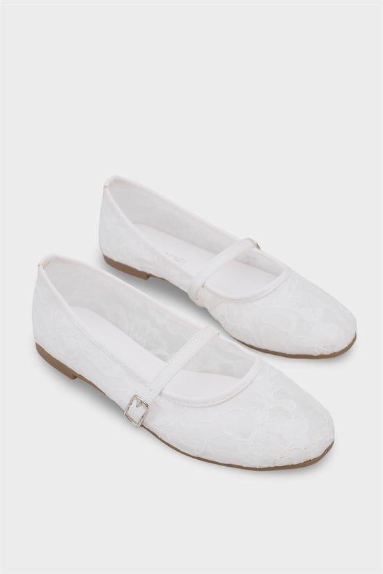 Capone Pennie Lace Mesh Embroidered Women  Ballet Flat image 3