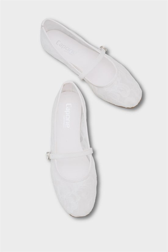 Capone Pennie Lace Mesh Embroidered Women  Ballet Flat image 4