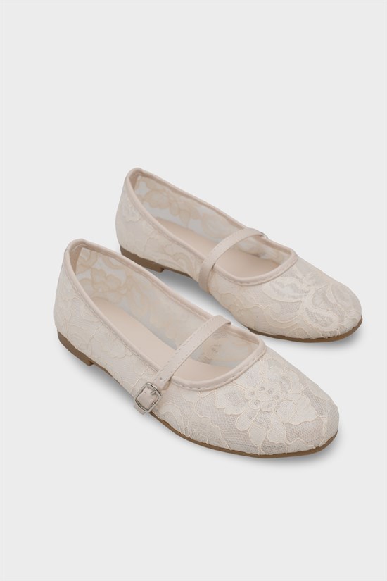 Capone Pennie Lace Mesh Embroidered Women  Ballet Flat image 3
