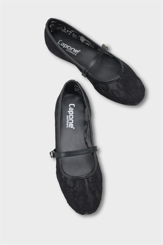 Capone Pennie Lace Mesh Embroidered Women  Ballet Flat image 4