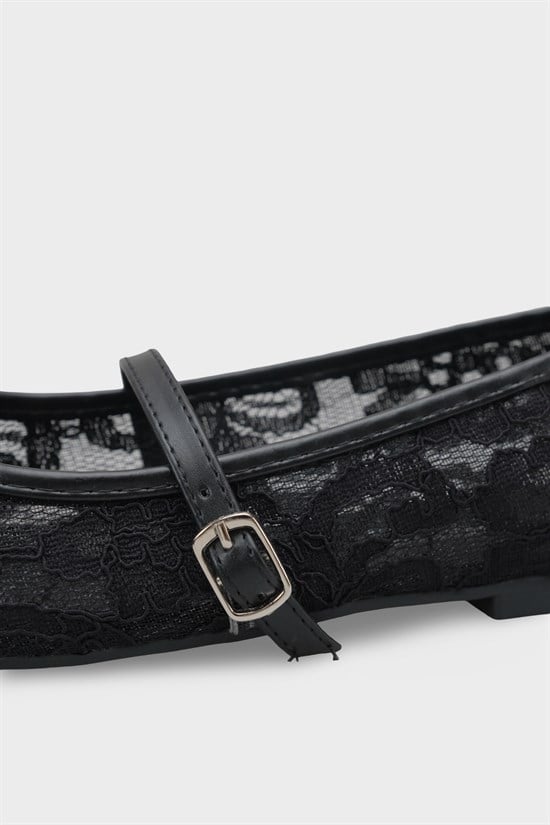 Capone Pennie Lace Mesh Embroidered Women  Ballet Flat image 6