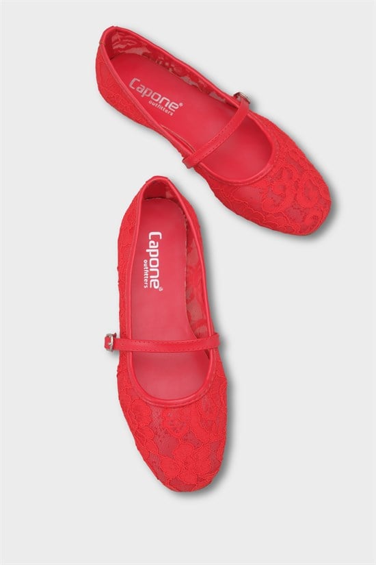Capone Pennie Lace Mesh Embroidered Women  Ballet Flat image 4
