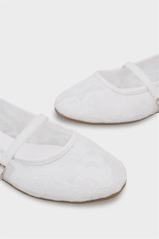 Capone Pennie Lace Mesh Embroidered Women  Ballet Flat image 5