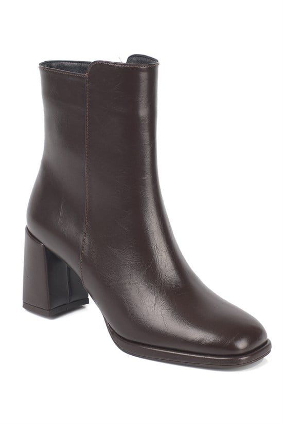 Capone Philipa Platform Square Toe Women Brown Ankle Boot