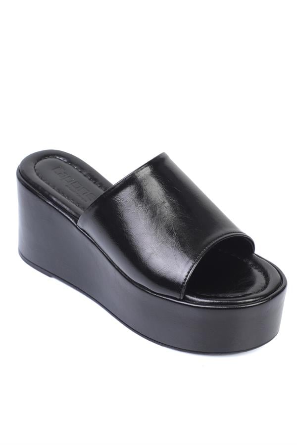 Capone Marry Platform Single Strap Women Black Sandals image 1