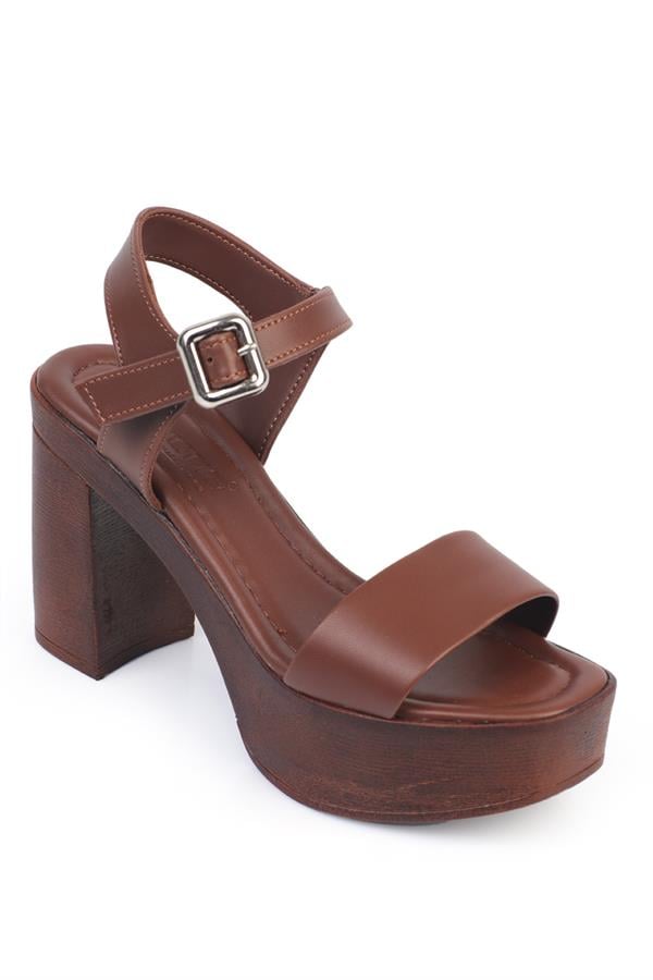 Capone Platform Single Strap Women Dark Brown Sandals