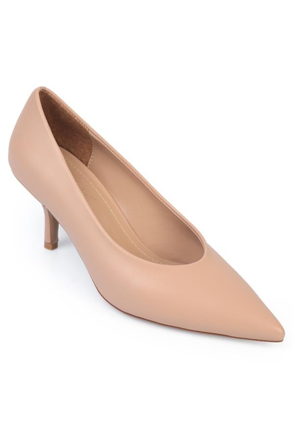 Capone Pointed-Toe Mid-Heeled Women Beige Stilettos