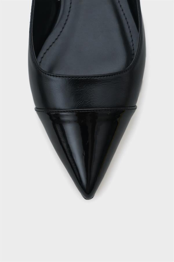 Capone Anita Pointed Toe Open Back Women Black Ballerinas image 2