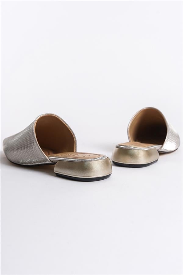 Capone Pointed Toe Short Heeled Closed Women Gold Sandals image 3