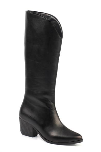 Capone  Pointed Toe Western Knee High Women Black Boots