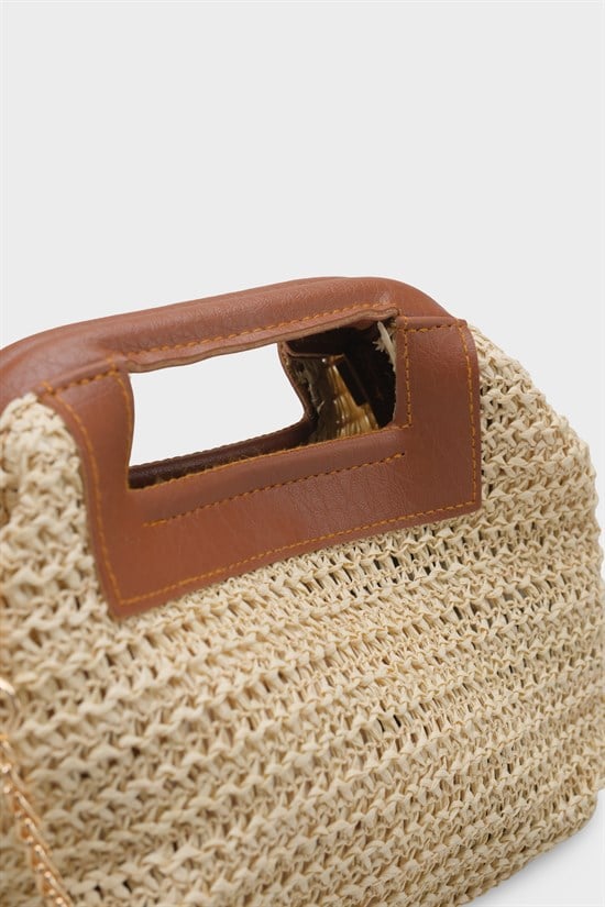 Capone Positano Raffia Look Chain Strap Women Beige Bag image 6