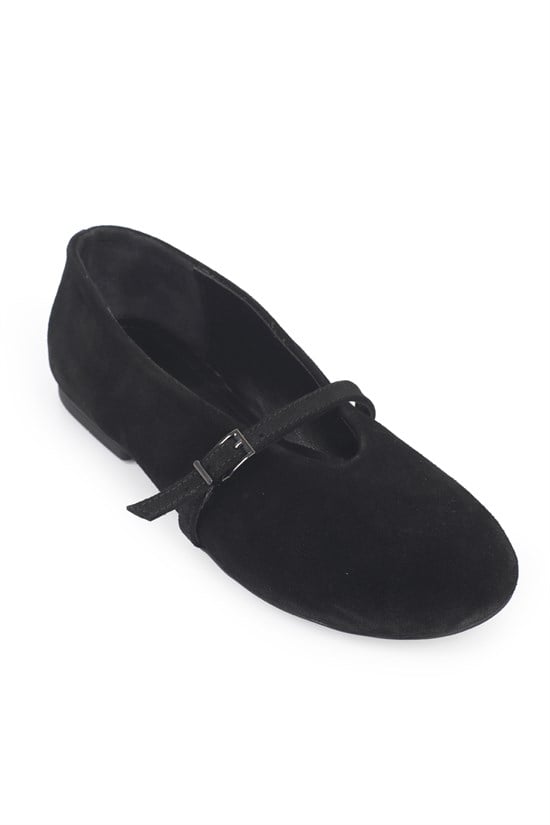 Capone Robyn Genuine Leather Women Black Ballet Flat