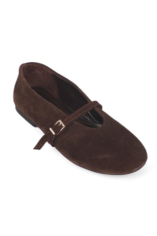 Capone Robyn Genuine Leather Women Brown Ballet Flat