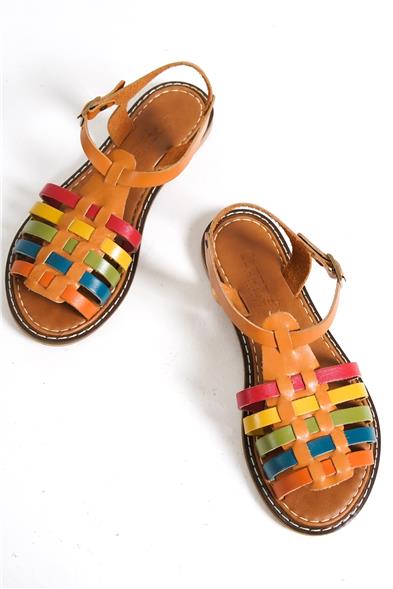 Capone Daphne Round Toe Gladiator Band Woman Leather Sandals image 5