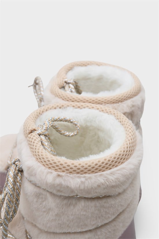 Capone Round Toe Thick Sole Furry Women Platinum Boots image 6