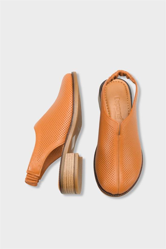 Capone Rox Genuine Leather Low Heel Women Tan Clog image 6