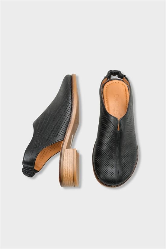 Capone Rox Genuine Leather Low Heel Women Black Clog image 6