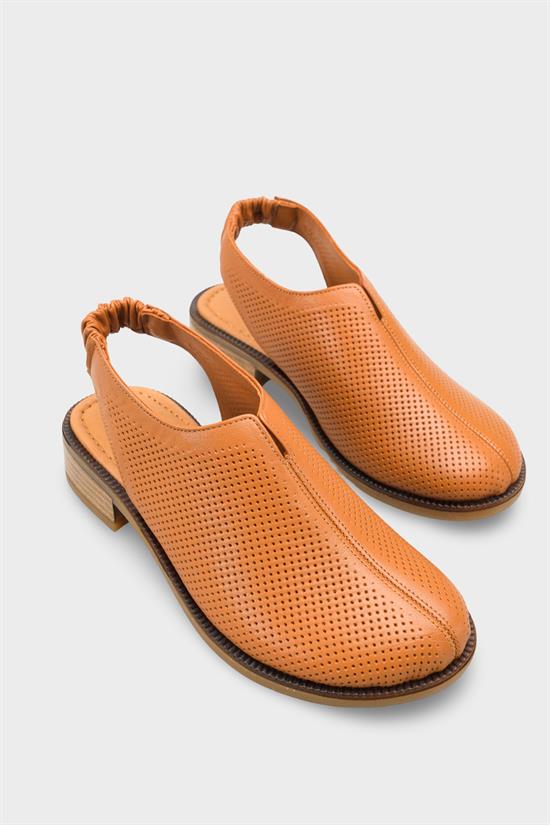 Capone Rox Genuine Leather Low Heel Women Tan Clog image 3