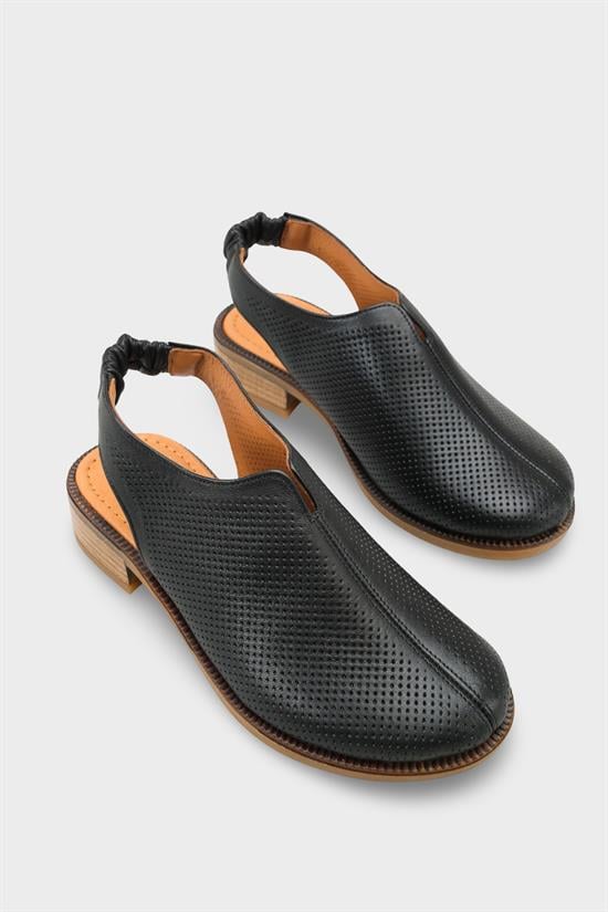 Capone Rox Genuine Leather Low Heel Women Black Clog image 3