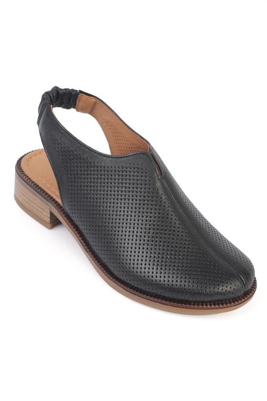 Capone Rox Genuine Leather Low Heel Women Black Clog