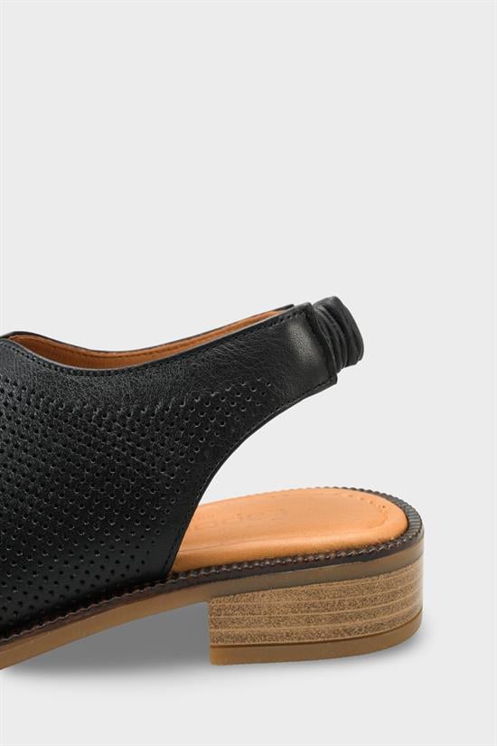 Capone Rox Genuine Leather Low Heel Women Black Clog image 5