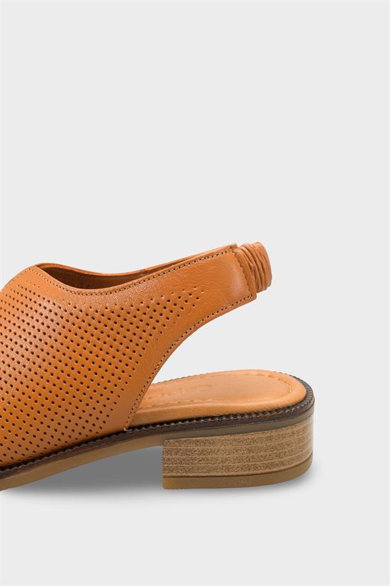 Capone Rox Genuine Leather Low Heel Women Tan Clog image 5