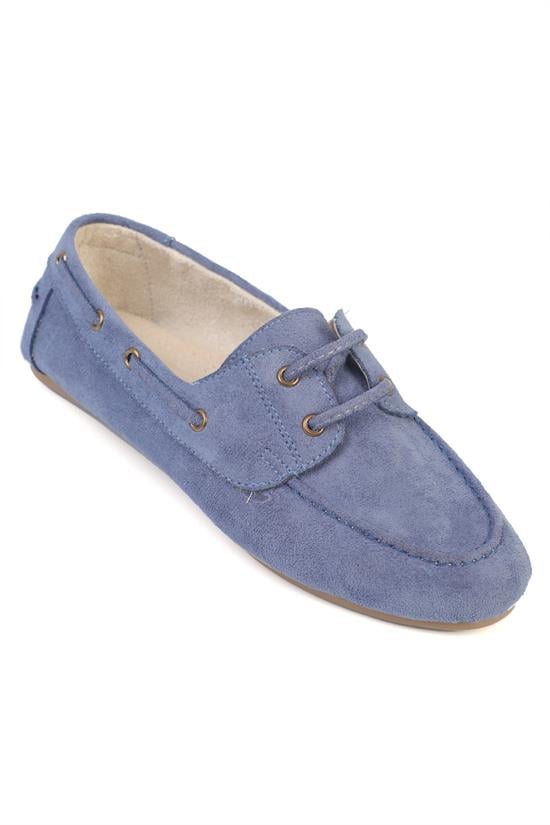 Capone Sabina  Suede Look Lace-Up Women Suede Blue Loafer