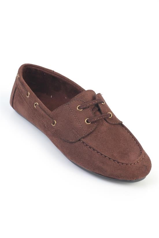 Capone Sabina  Suede Look Lace-Up Women Sued Brown Loafer