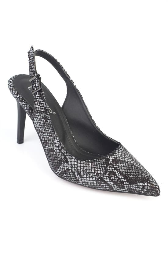 Capone Sally Slingback Mid Heel Soft Padded Insole Women Black Shoes image 1