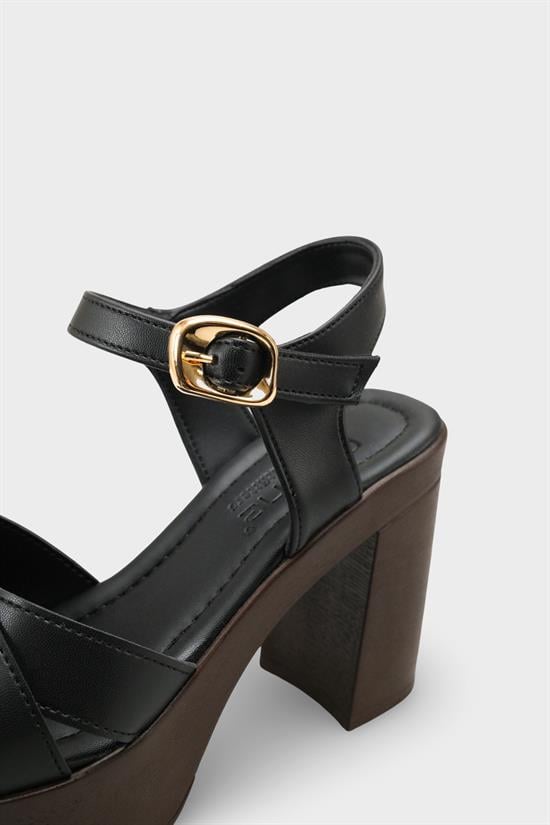 Capone Sheilah Platform Cross Band Ankle Strap Women Black Sandal image 4