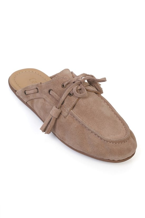 Capone Shellie Genuine Leather Suede Lace-Up Beaded Comfort Closed Toe Women Sand Sandal