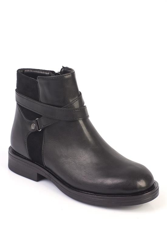 Capone Side Zippered Women Black Boots image 1
